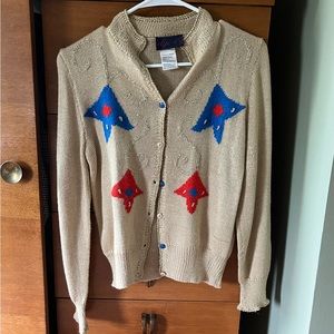 1970s gold/beige French cardigan